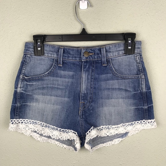 Wildfox Pants - [WildFox] Hello Legs Lace Denim Shorts